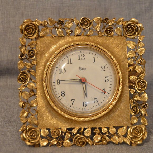 Matson Electric Clock, Ormolu Roses, non-working - Picture 1 of 5
